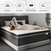 Ruoysun Luxury Queen Mattress 14 Inch, Hybrid Firm Mattress Queen Size in a Box, 7-Zones& Extra Edge Support, Cooling Gel Memory Foam& Pocket Spring, Motion Isolation, Pressure Relief, Fiberglass-Free