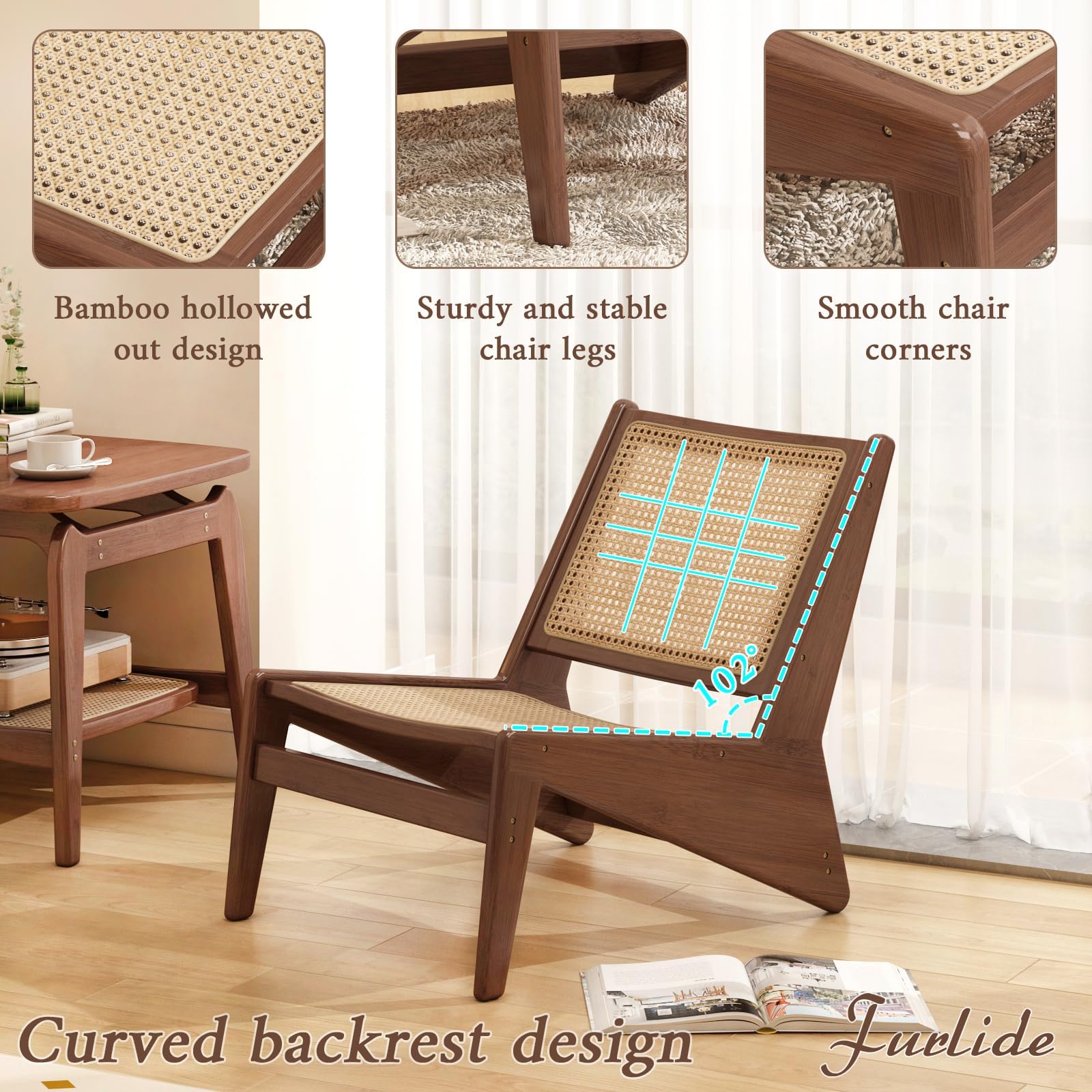 Mid-Century Rattan Accent Chair