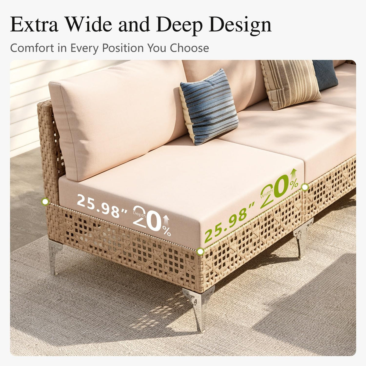 Wicker Patio Sectional Set with Coffee Table