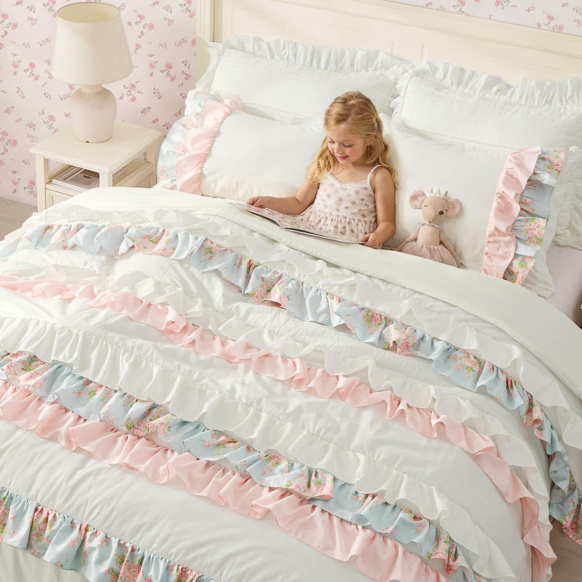Queen Cotton Ruffle Comforter Set