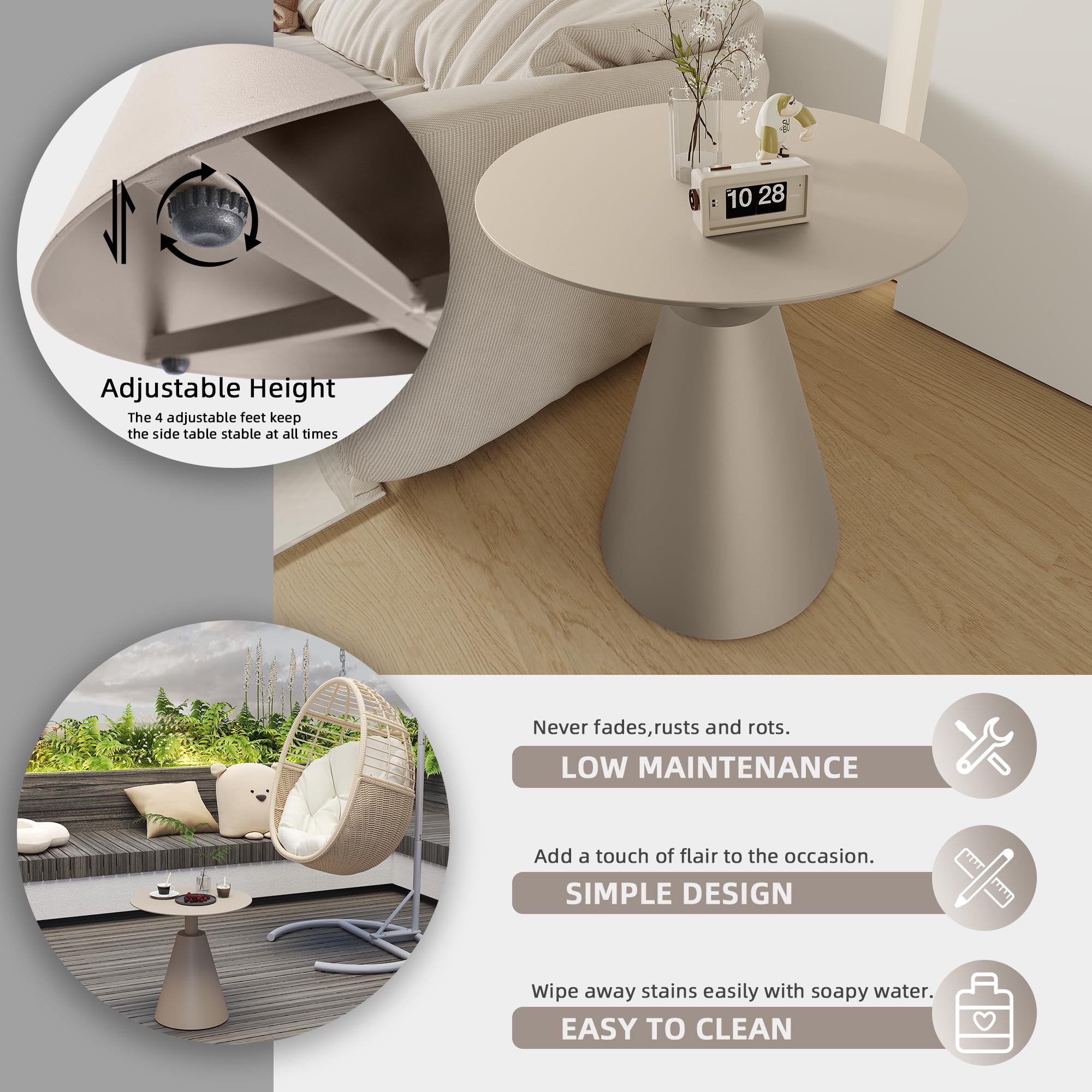 Round Aluminum Side Table