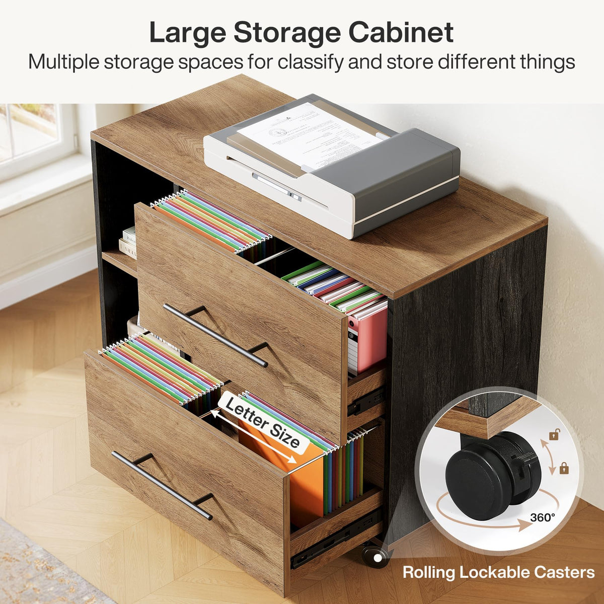 L-Shaped Desk with File Cabinet