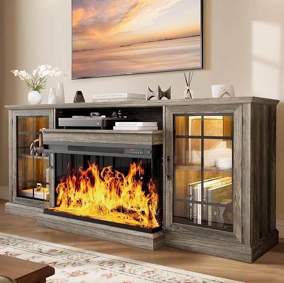 White Fireplace TV Stand