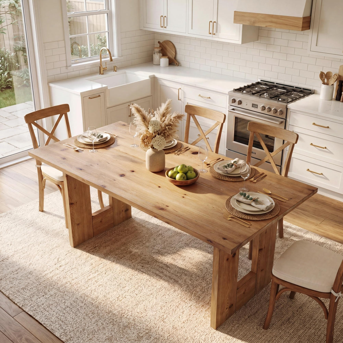 Rustic Solid Wood Dining Table
