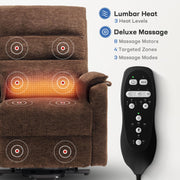 Tami Tami Dual Motor Lay Flat Power Lift Chair Recliner for Elderly with Massage and Heat, Electric Lift Recliner with Infinite Position, USB A&C (T6011 - Chenille, Brown)