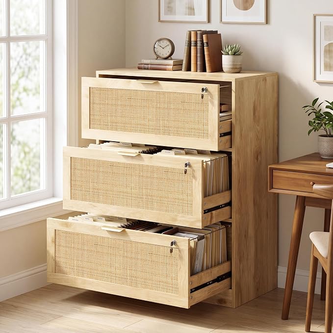 Rattan Lateral Filing Cabinet