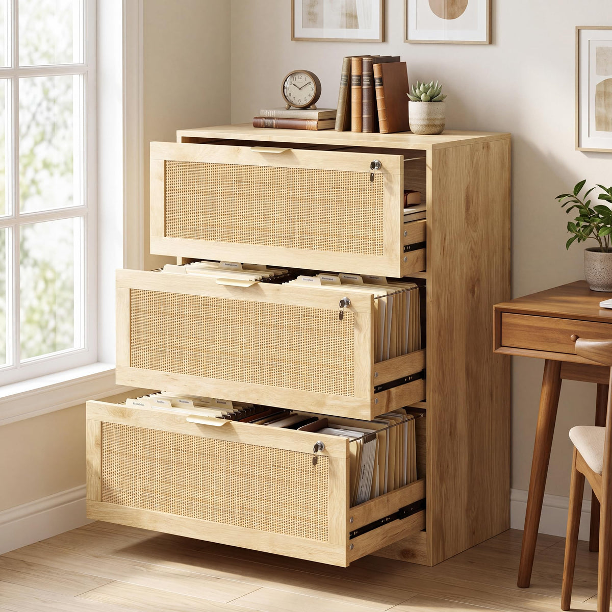 Rattan Lateral Filing Cabinet