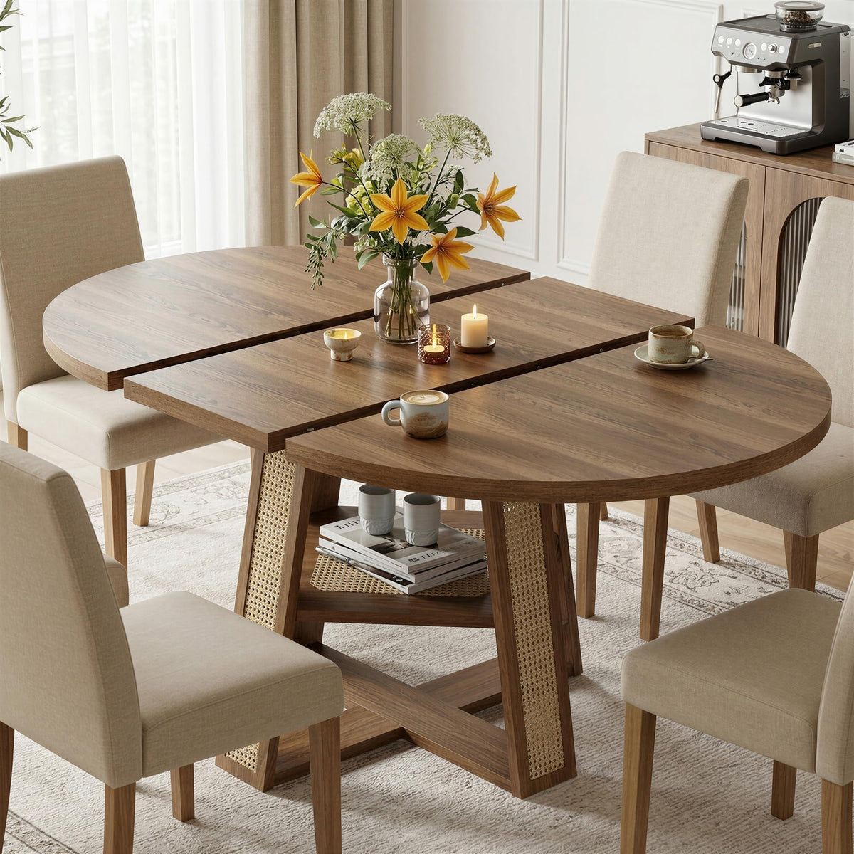 Extendable Dining Table with Storage