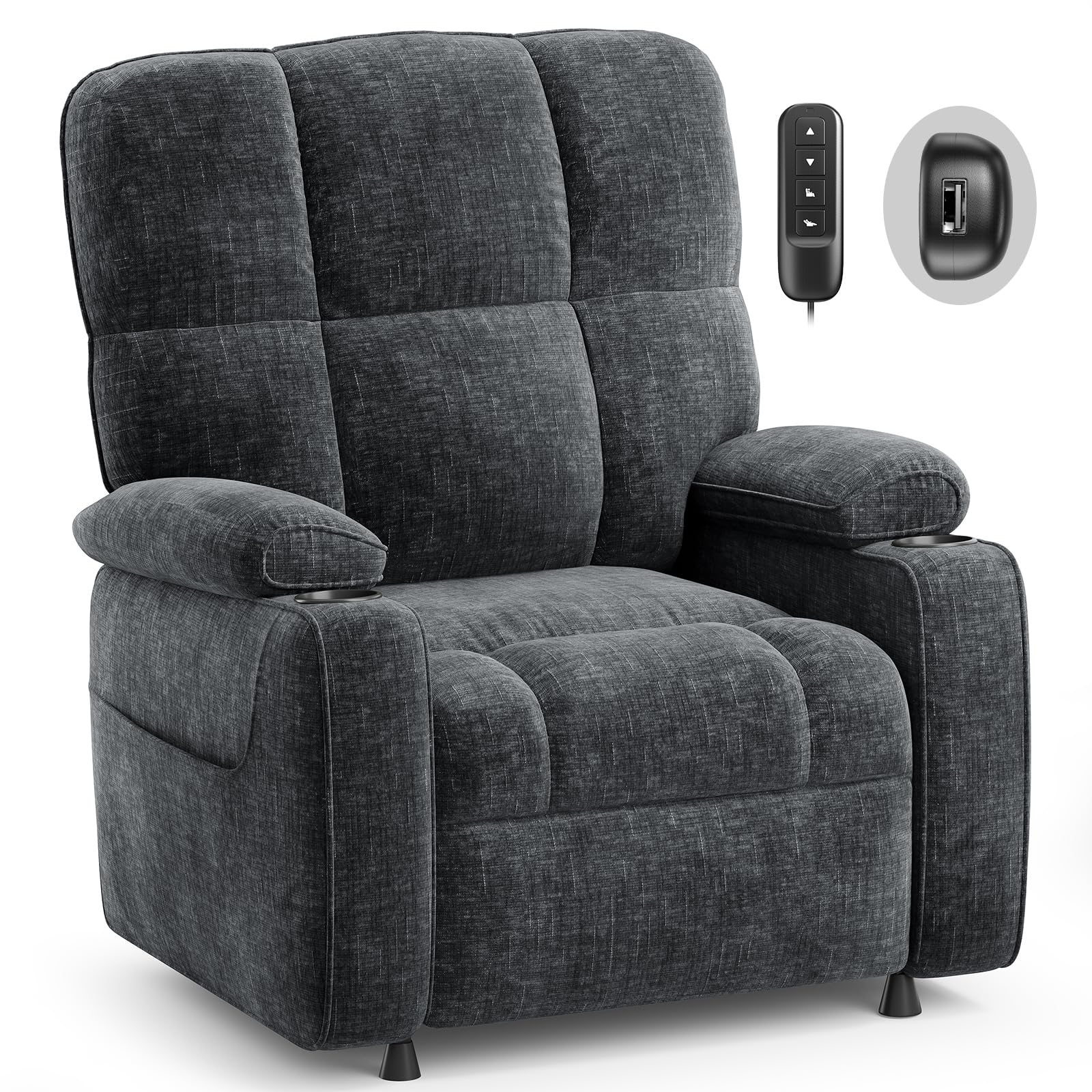Power Recliner Chair with Cup Holder & USB Port