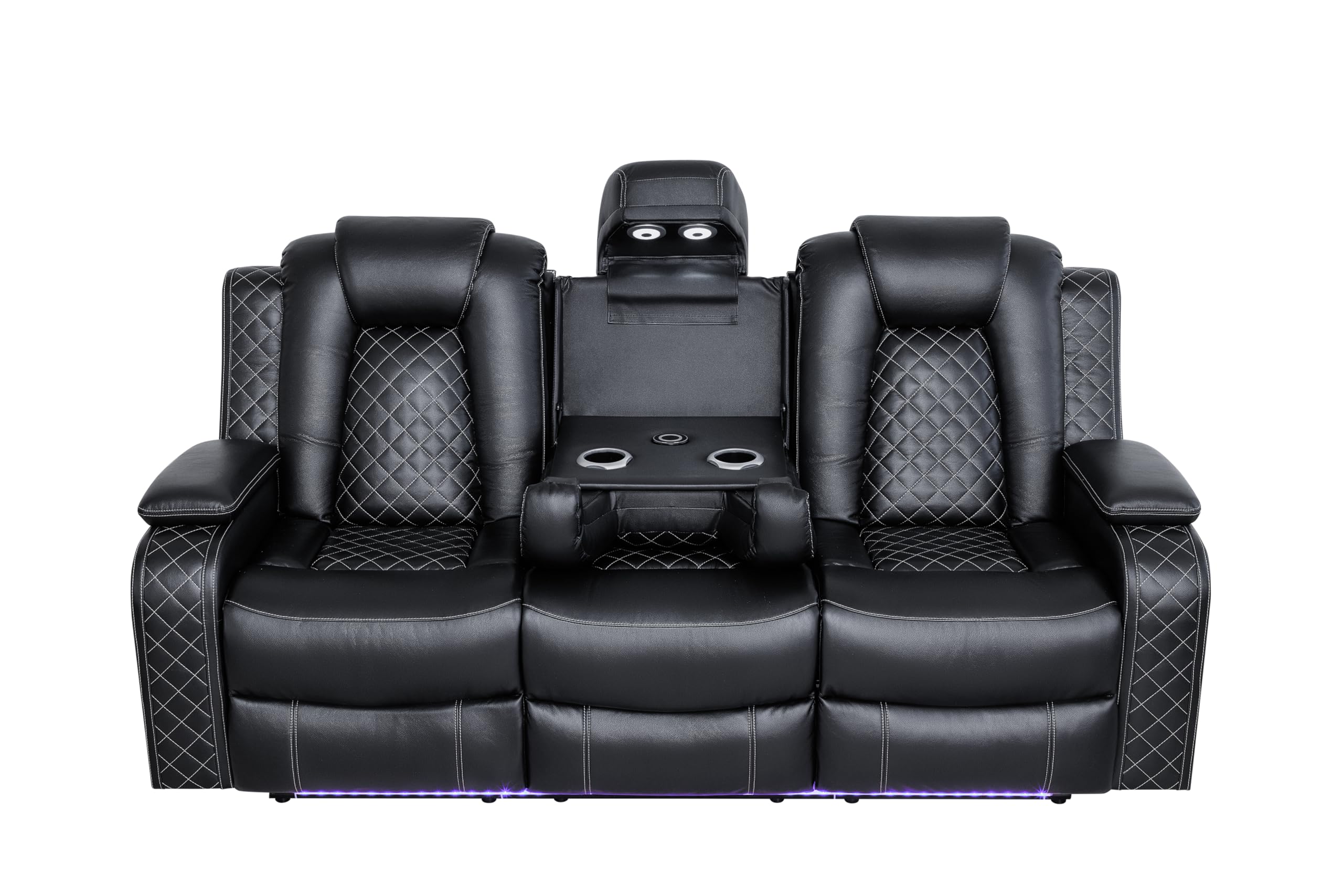 3-Piece Power Recliner Sofa Set with LED & Bluetooth