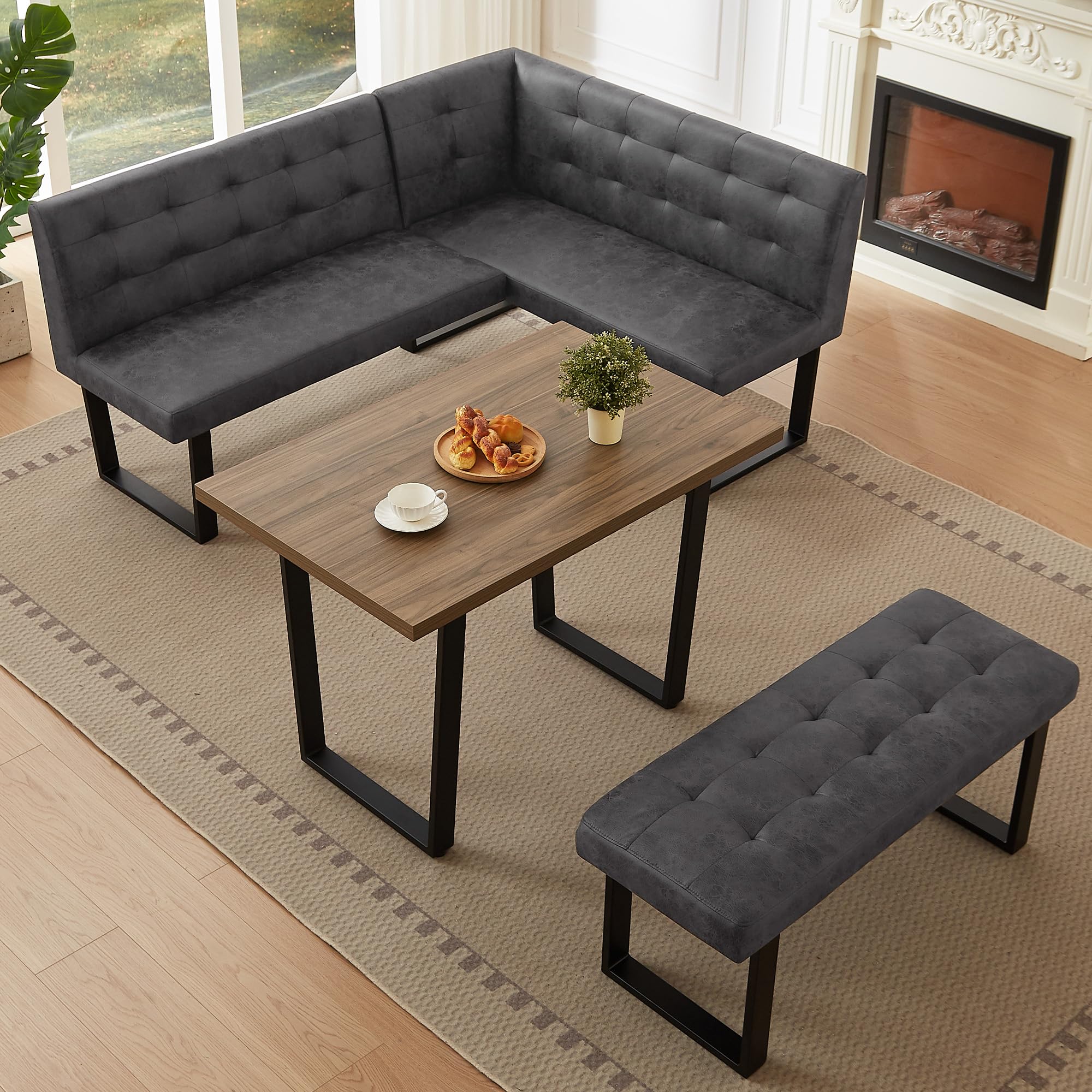 Corner Dining Table Set with Bench