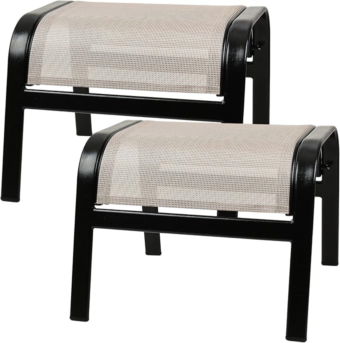 Outdoor Ottoman Footrest Stool Set of 2