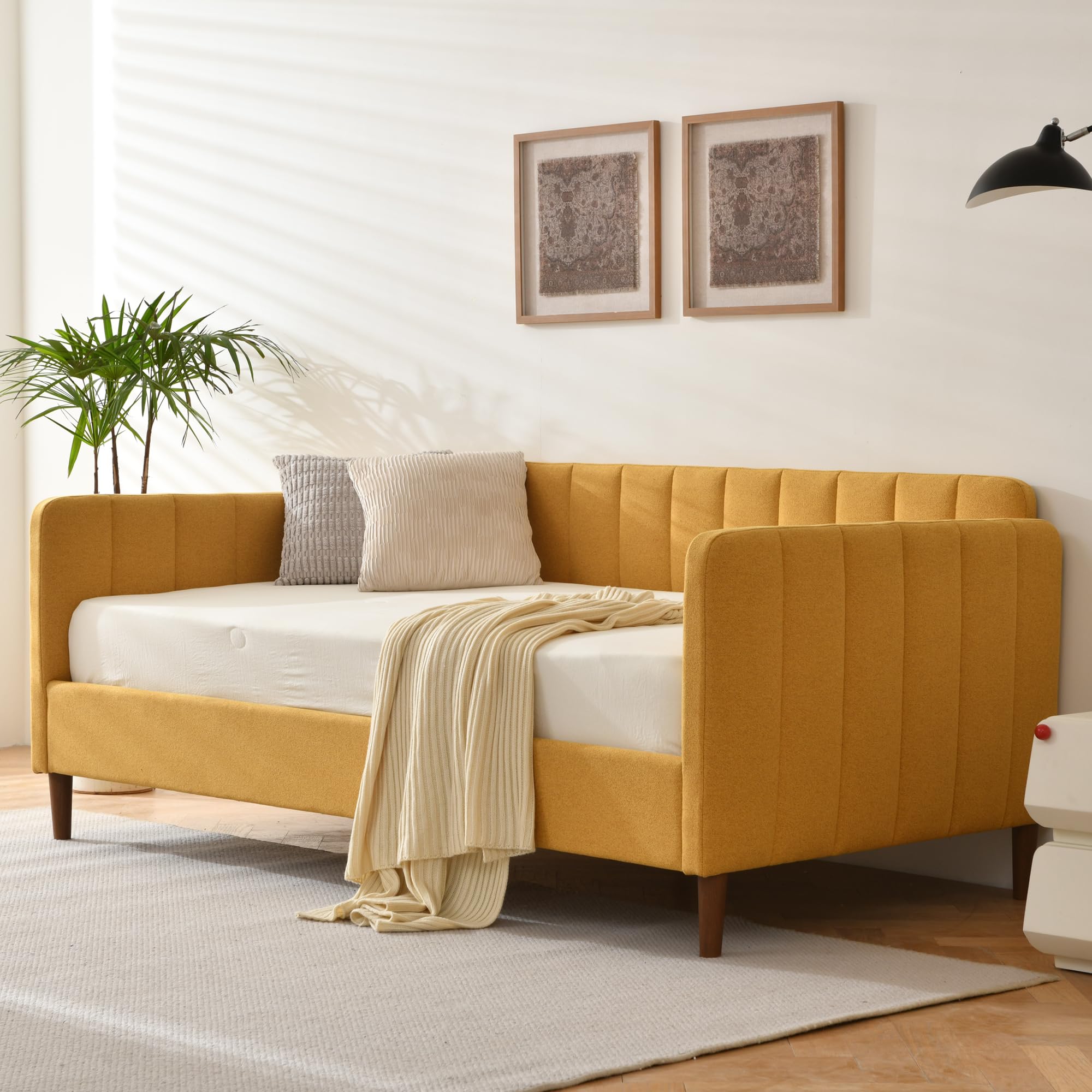 Twin Upholstered Daybed with Adjustable Backrest