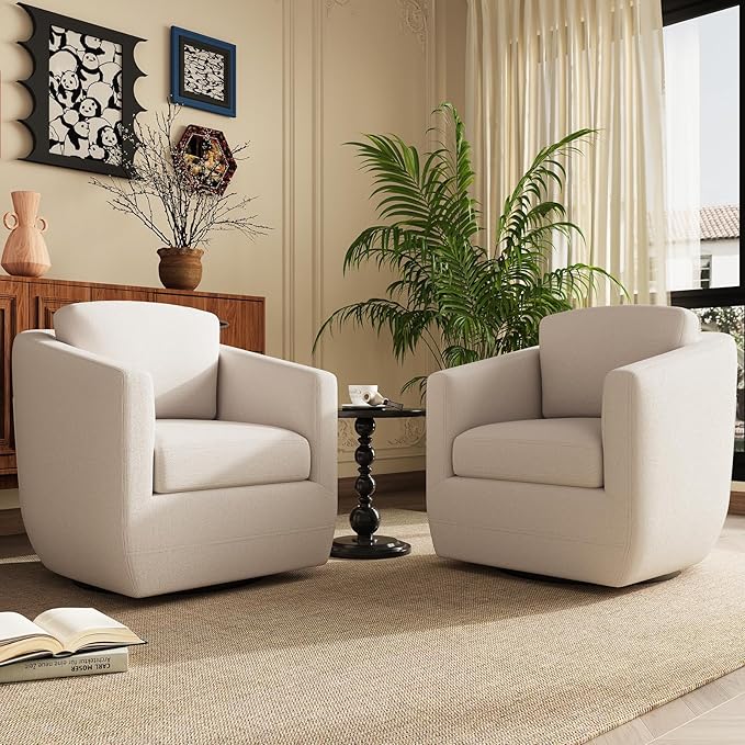 360° Swivel Accent Chair with Pillow