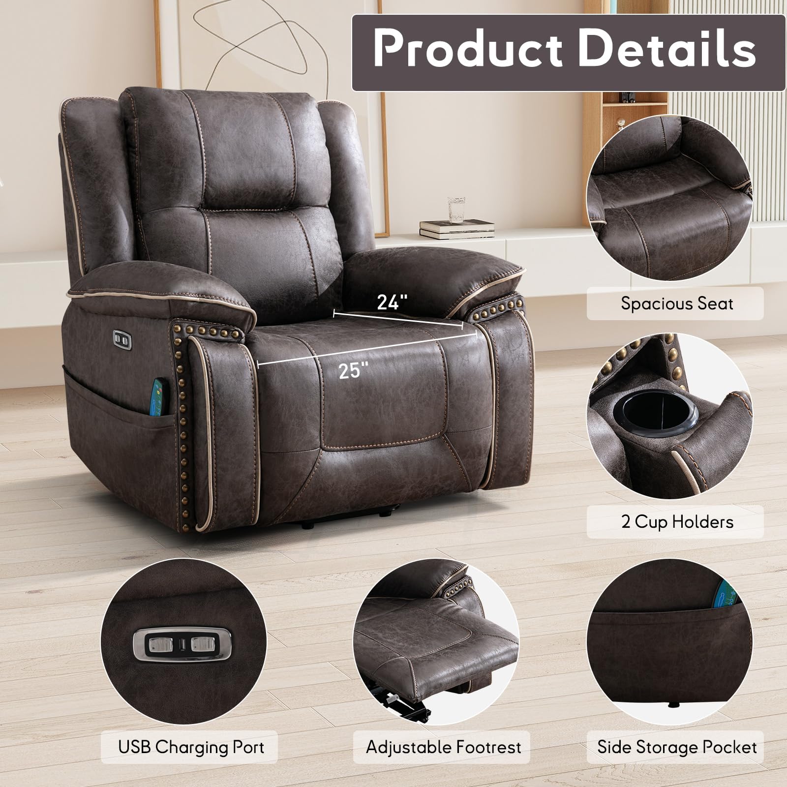 Power Lift Recliner Chair with Massage & Heating