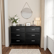 KAI-ROAD Bedroom Sets Nightstand Set 3 Piece Black with 6 Fabric Drawers Modern
