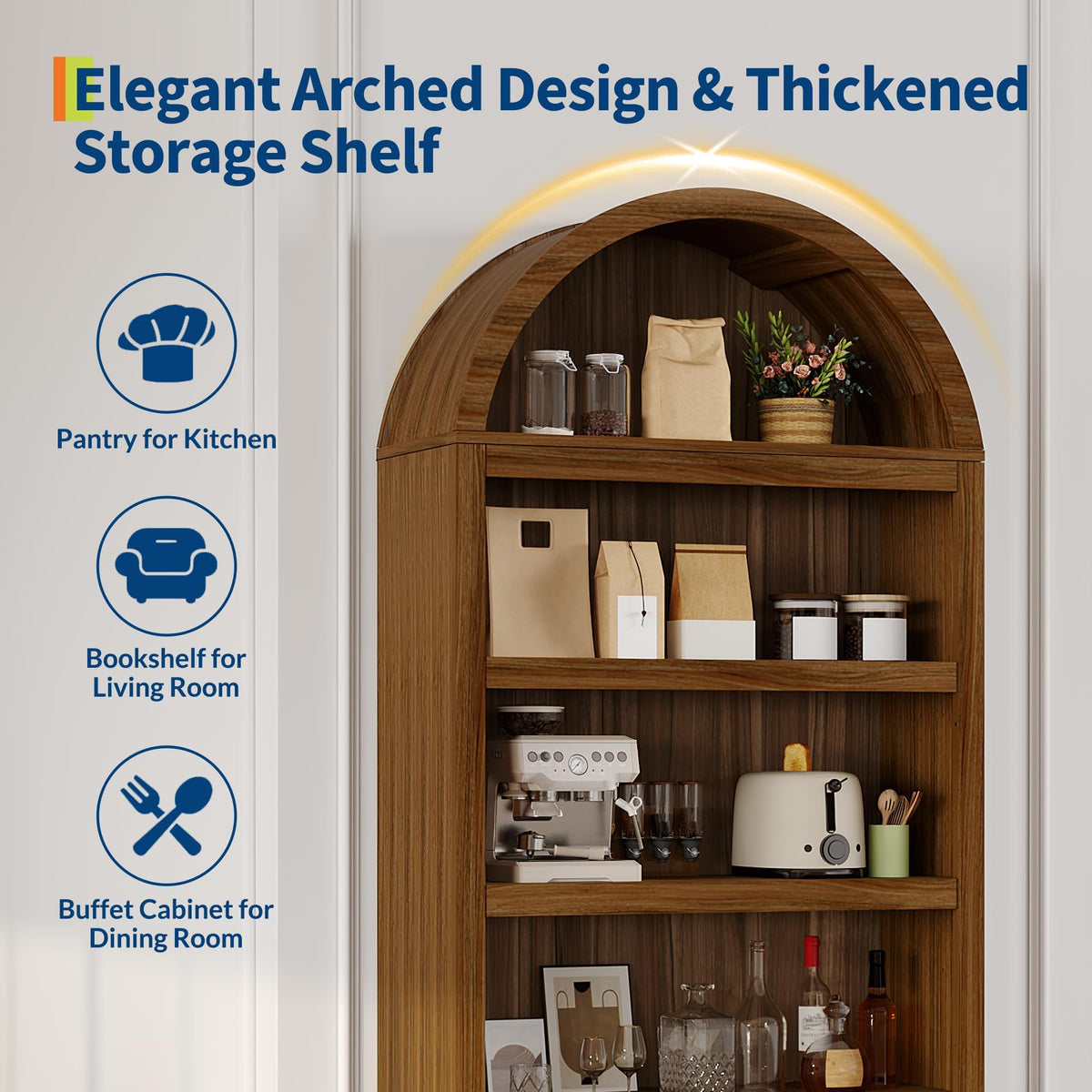 Arched Bookcase with Drawer