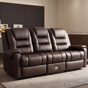 3 Seat Power Loveseat Recliner Sofa, Home Theater Seating with Massage Heat