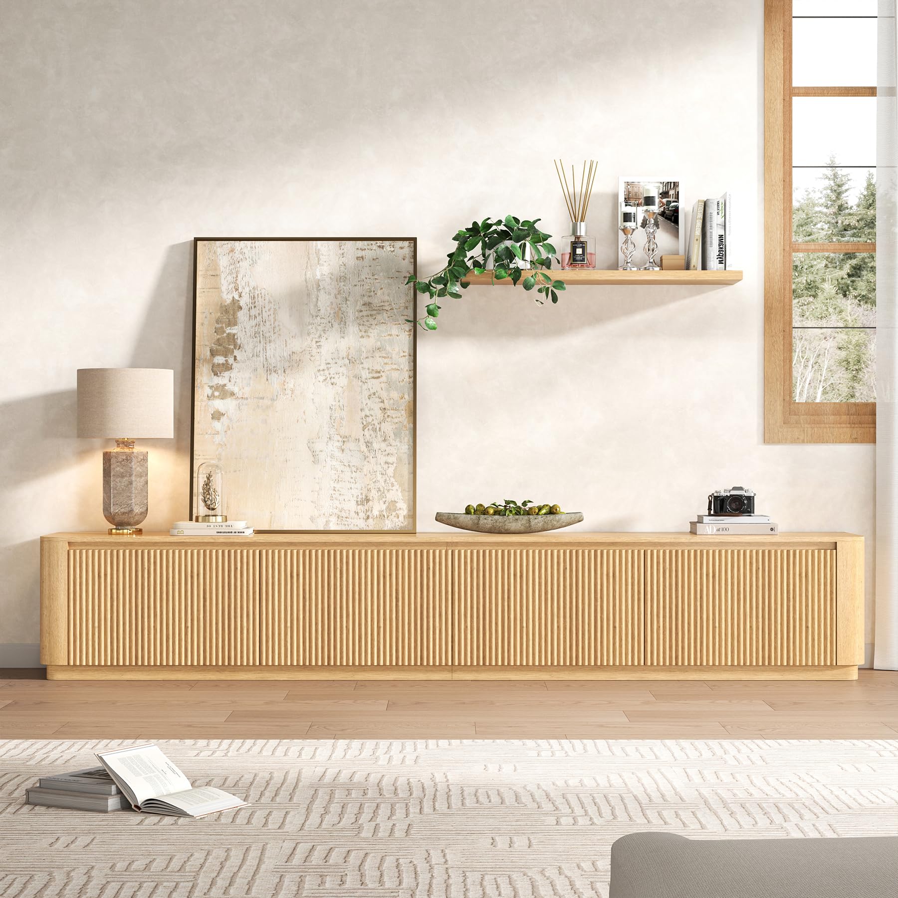 Modular TV Stand with Hidden Storage Cabinet