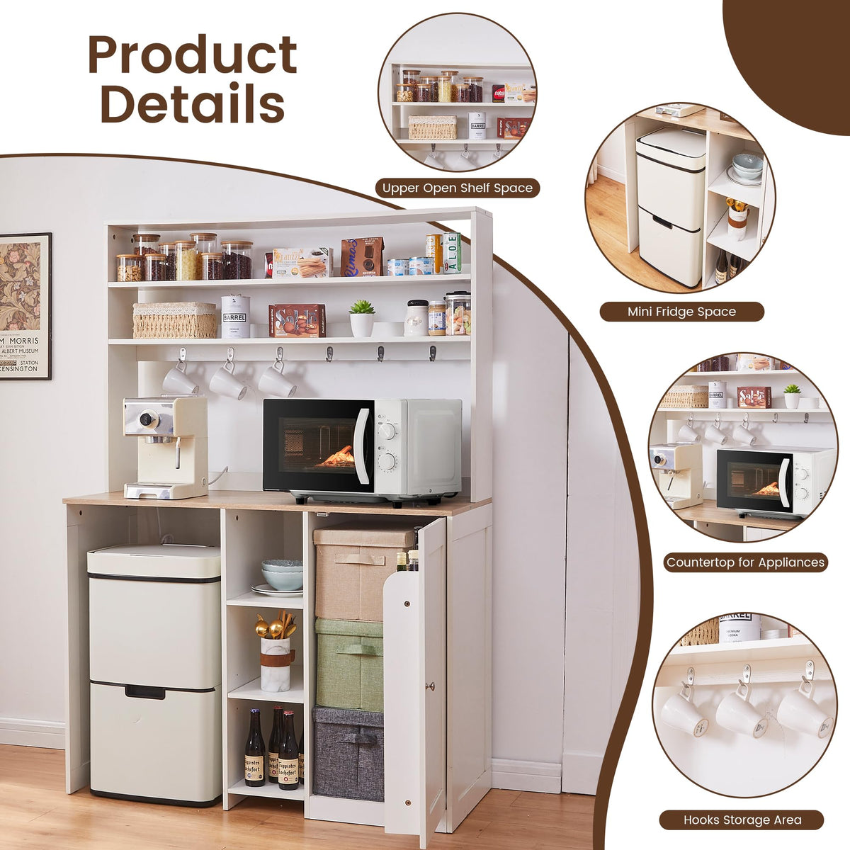 White Mini Fridge Bar Cabinet