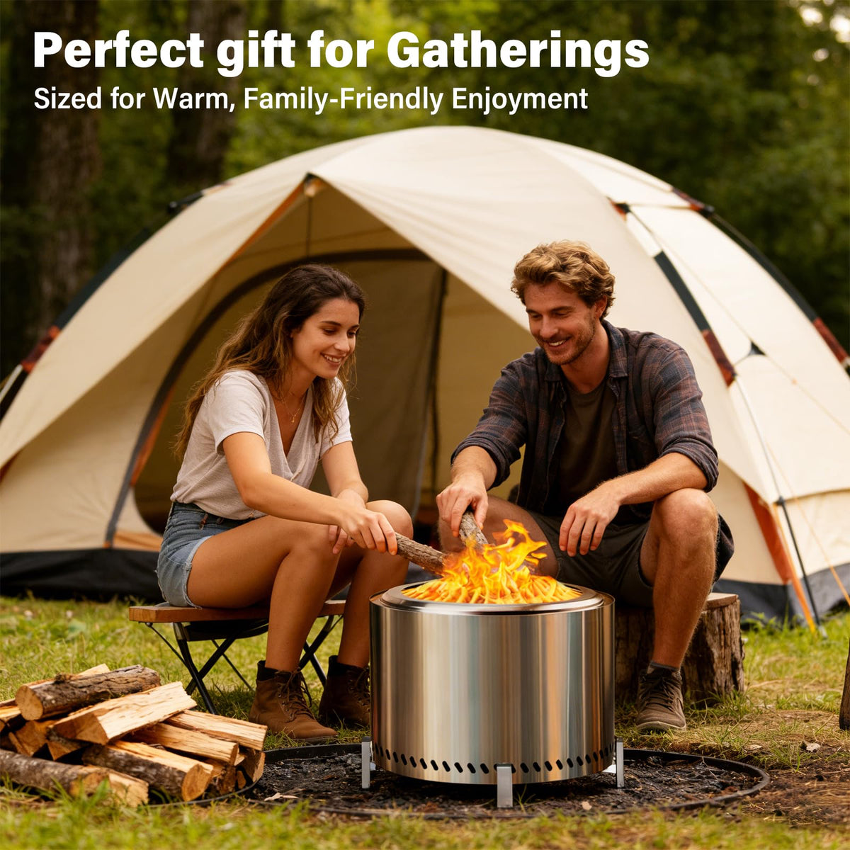 Smokeless Fire Pit with Stand