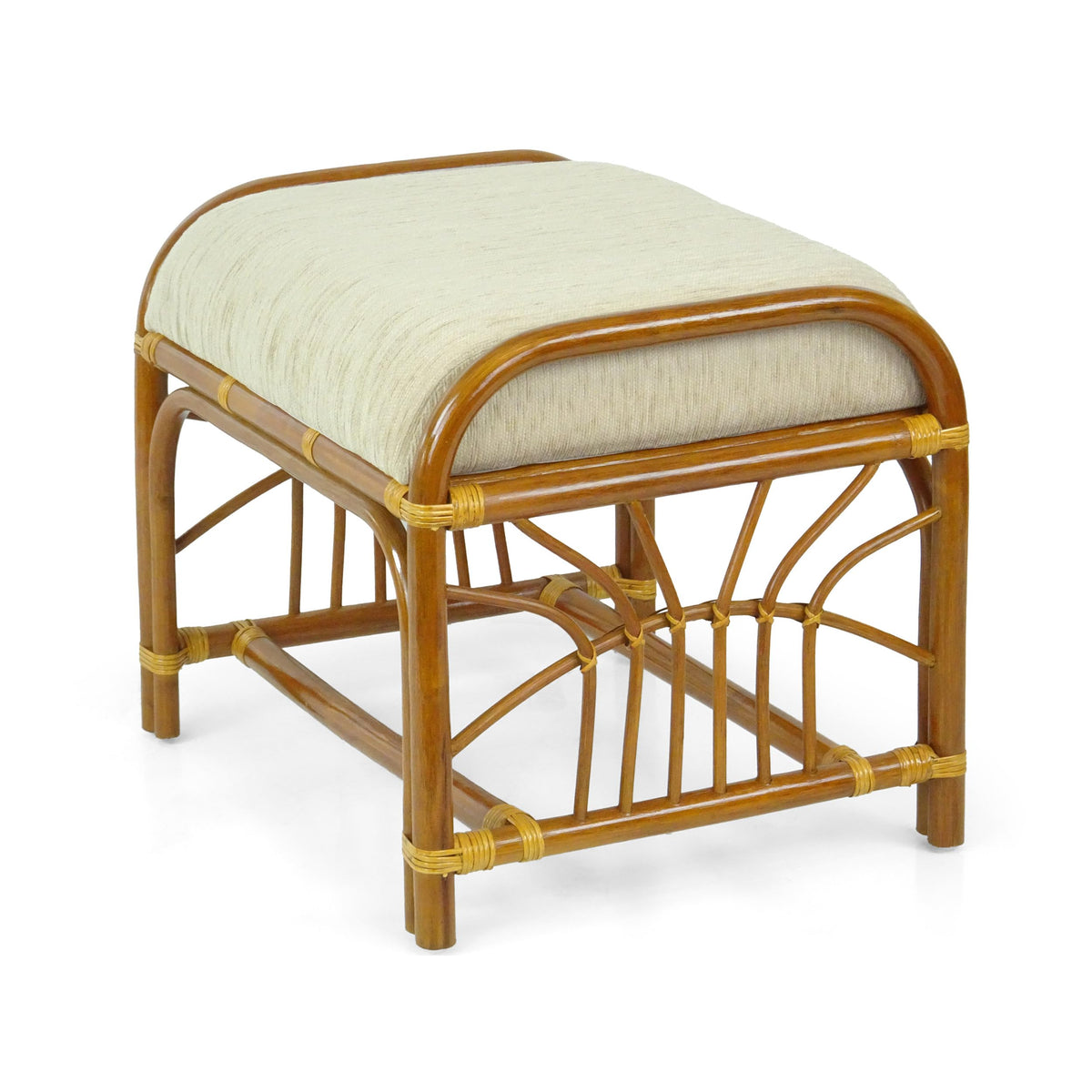 Rattan Ottoman with Cushion