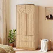 Arched Fluted Wardrobe with Drawers