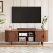Fluted Sliding-Door TV Stand