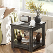 Square End Table with Storage Shelf
