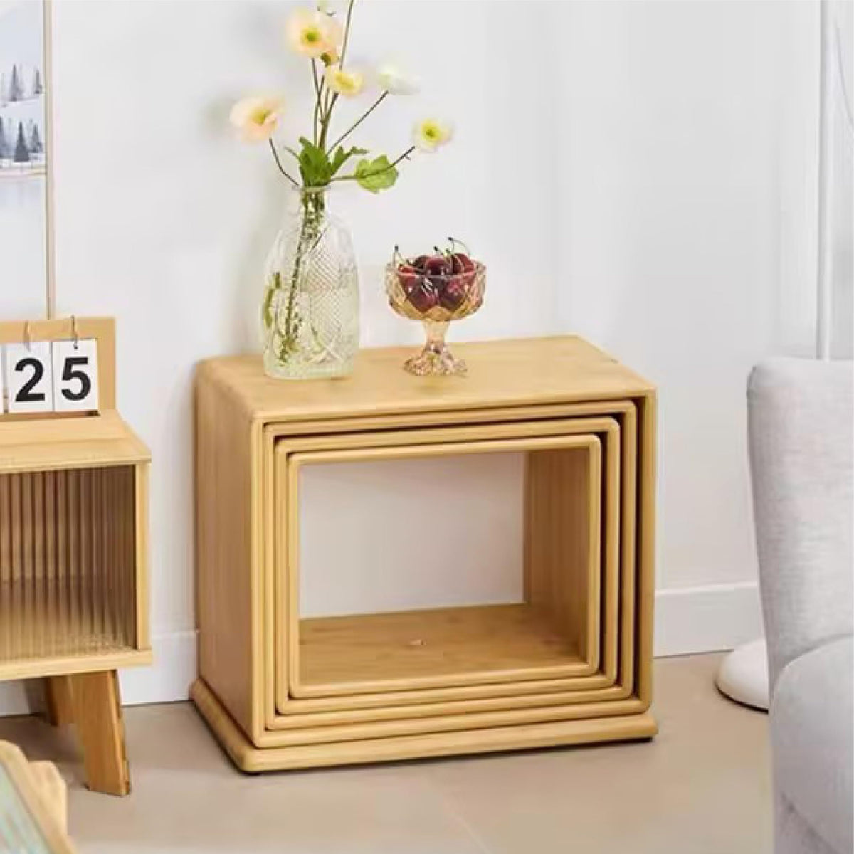 4-Tier Rotating Bamboo Bookshelf