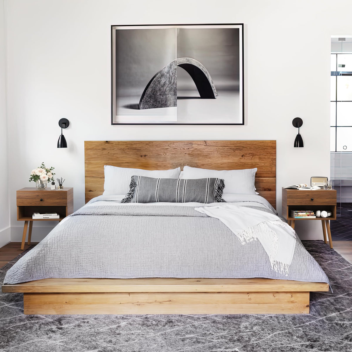 Walnut Hidden Compartment Nightstand