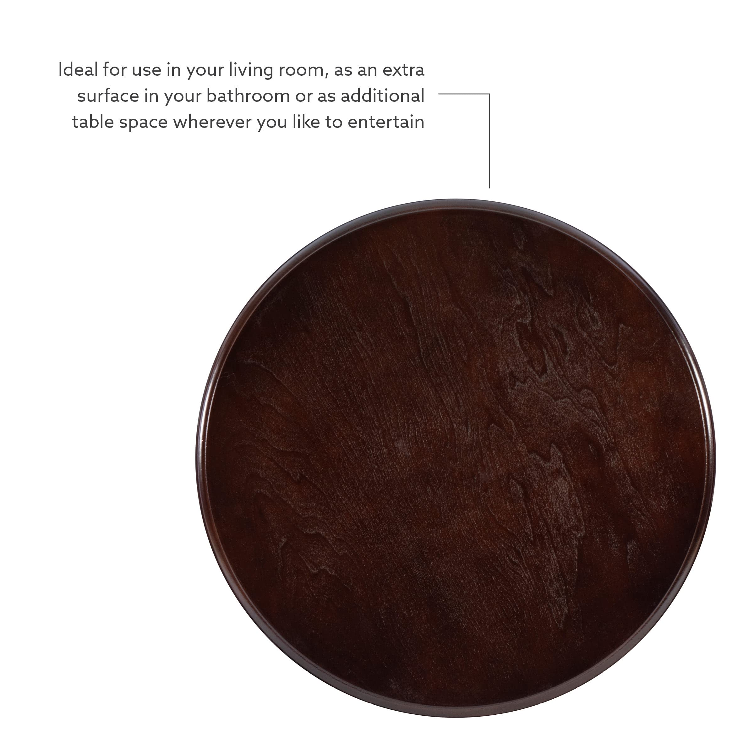 Espresso Round Accent Table