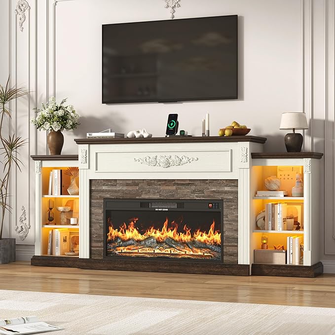 85" Electric Fireplace TV Stand with 36" Firebox