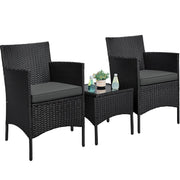 3-Piece Outdoor PE Rattan Conversation Set