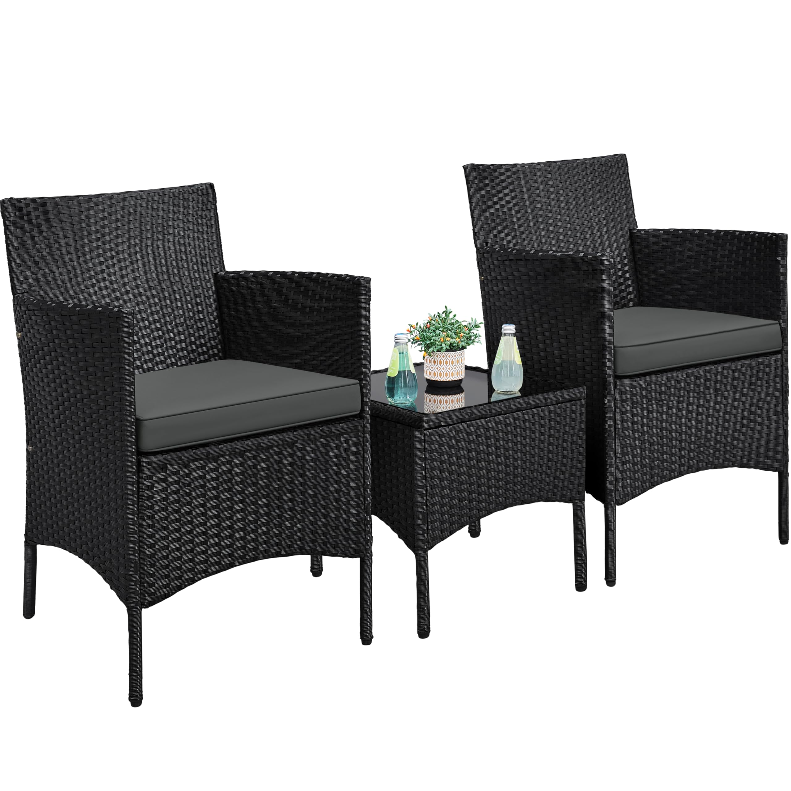 3-Piece Outdoor PE Rattan Conversation Set