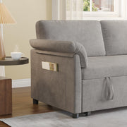 ONBRILL 3 in 1 Convertible Sleeper Sofa Bed,59 Inch Pull Out Couch,Chenille Fabric,Loveseat Sleeper Sofa for Living Room,Bedroom, and Small Space,Grey