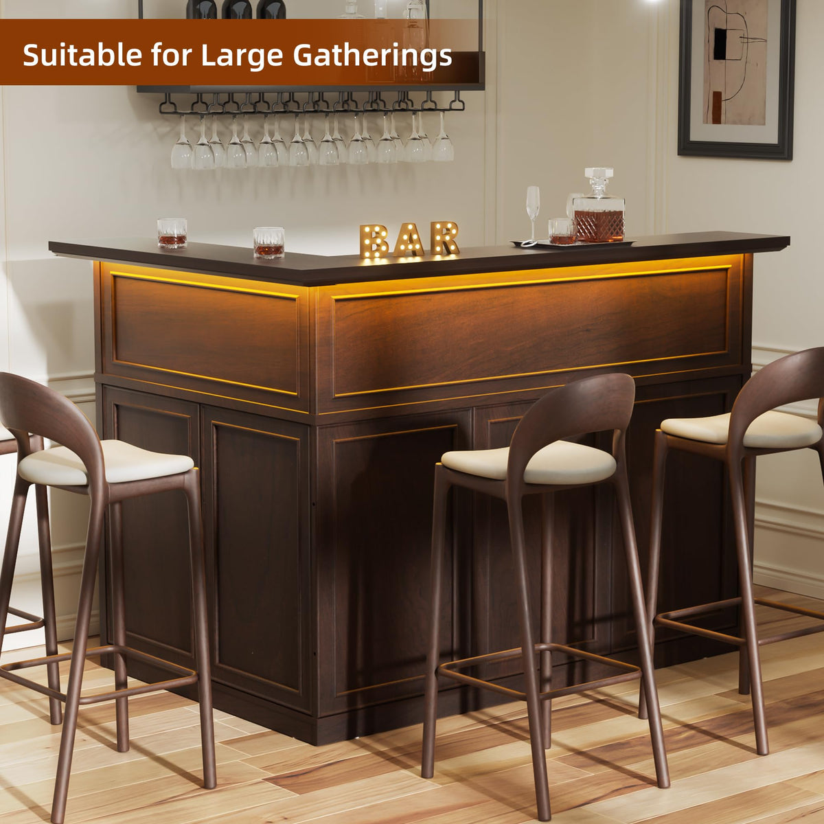 L-Shaped Corner Bar Cabinet