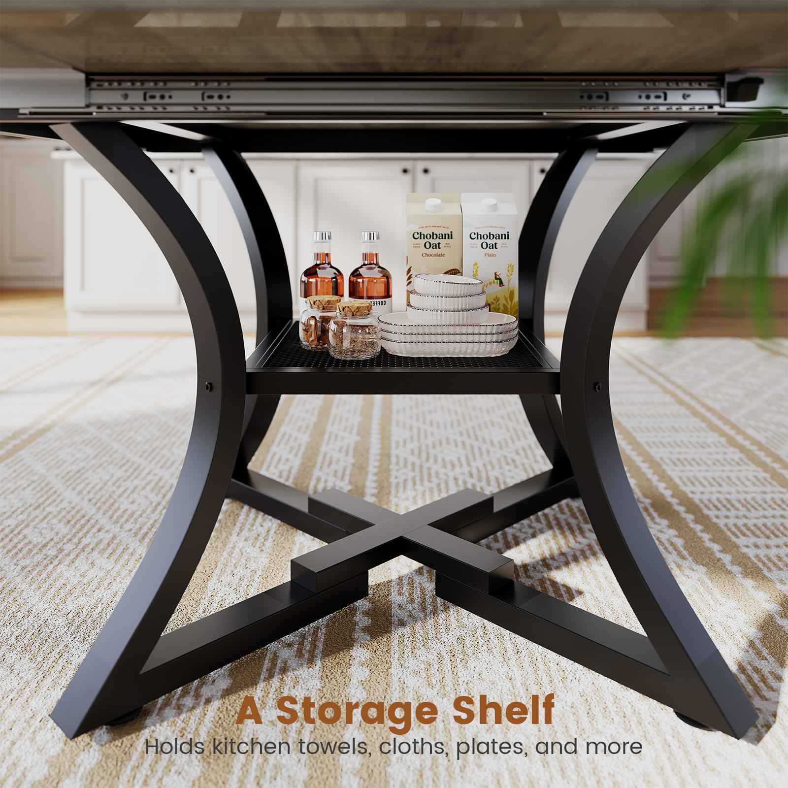 Expandable Round Dining Table Set for 4–8
