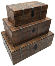 Wooden Pirate Treasure Chest Set of 3
