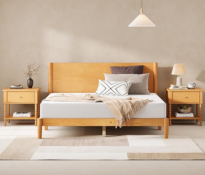 Solid Wood Mid-Century Modern 3-Piece Bedroom Set