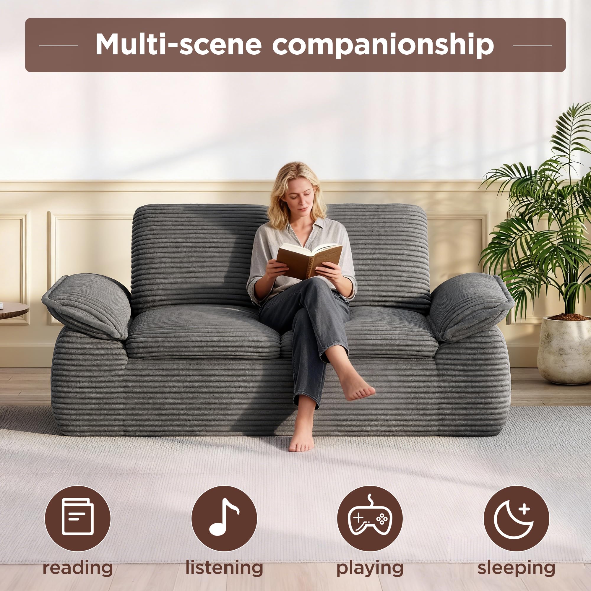 71" Corduroy Loveseat Sofa