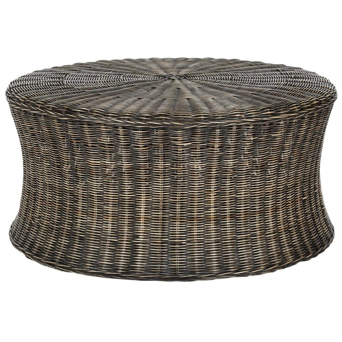 Mango Wood Rattan Ottoman