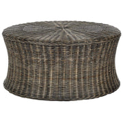 Mango Wood Rattan Ottoman