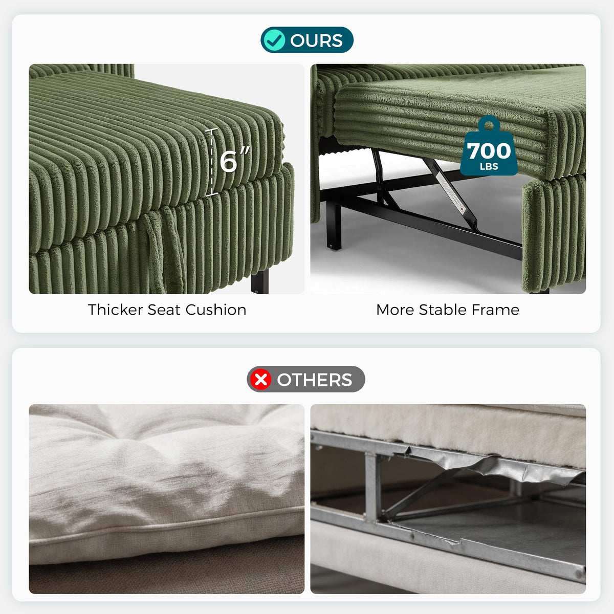 Corduroy Pull-Out Loveseat Sleeper