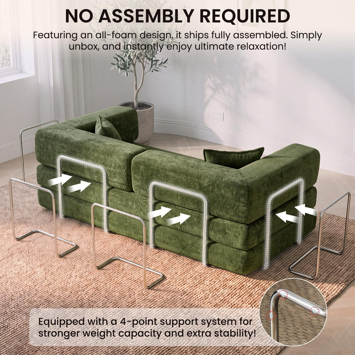 Modular Chenille Sofa Bed