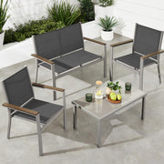 4-Piece Outdoor Textilene Patio Conversation Set