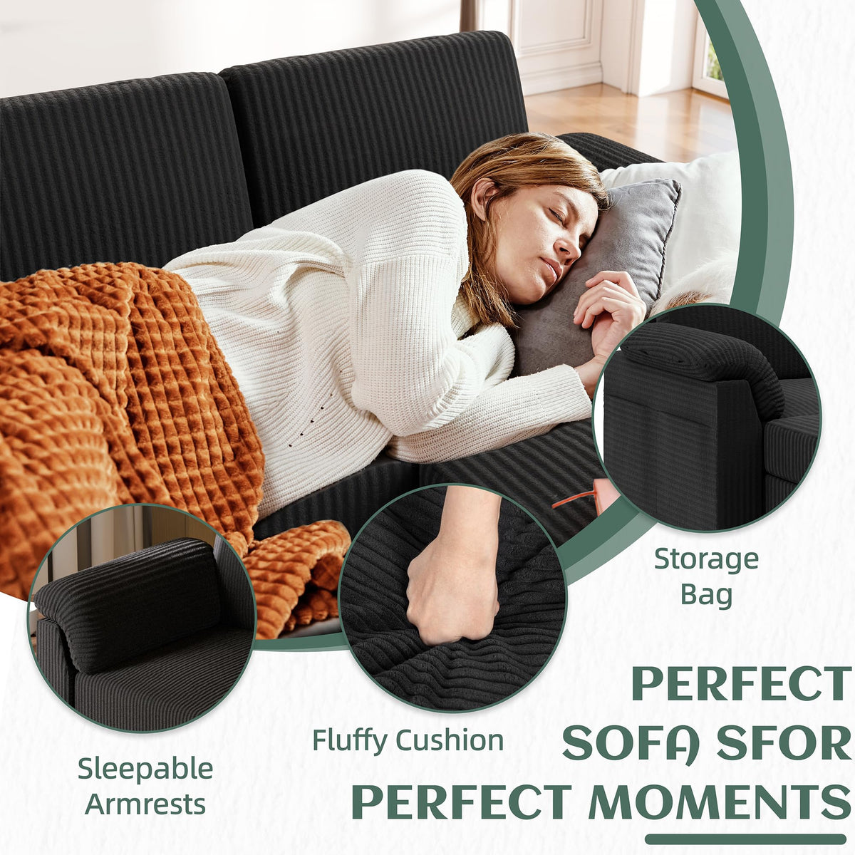 Reversible L-Shaped Sectional Sofa