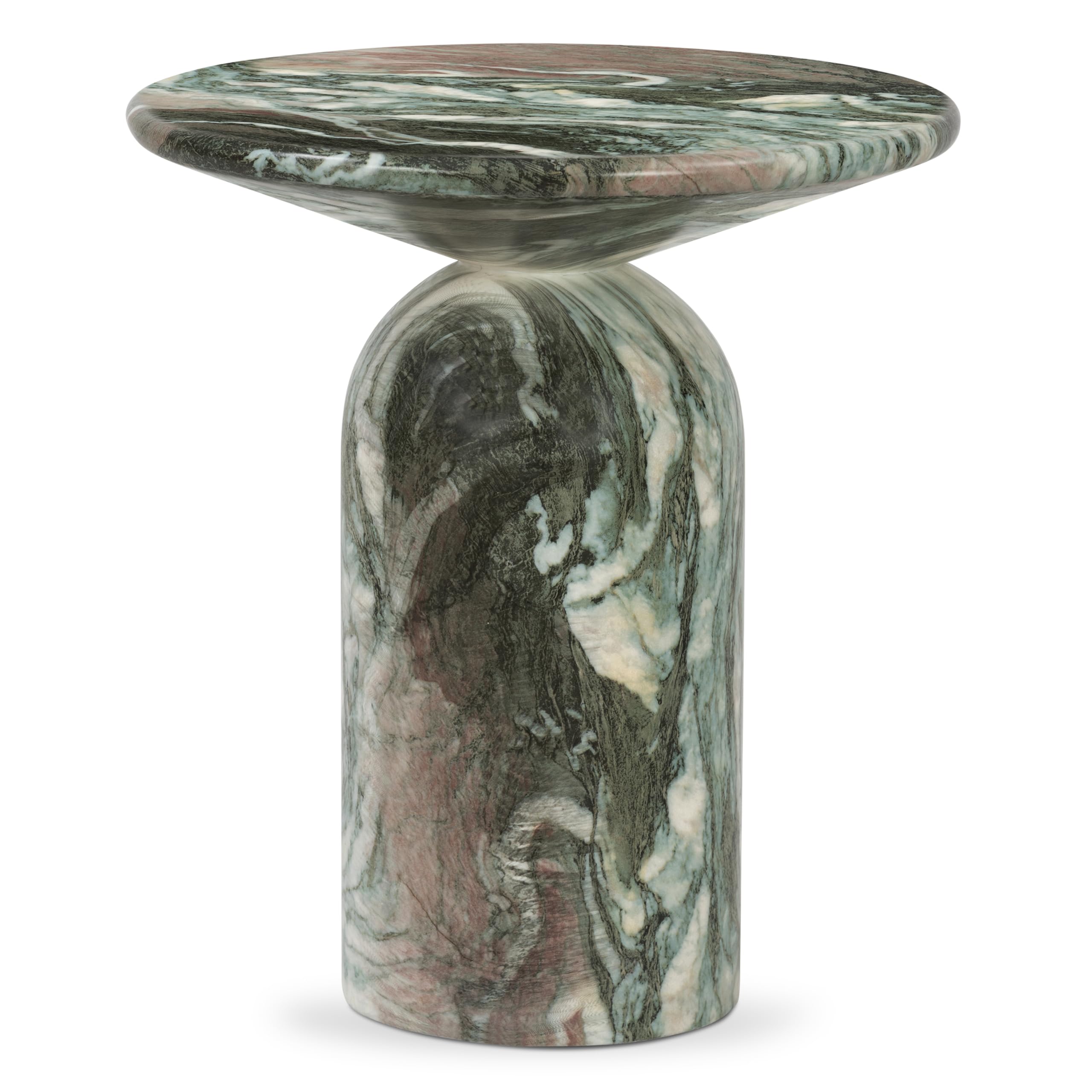 Round Faux Marble End Table