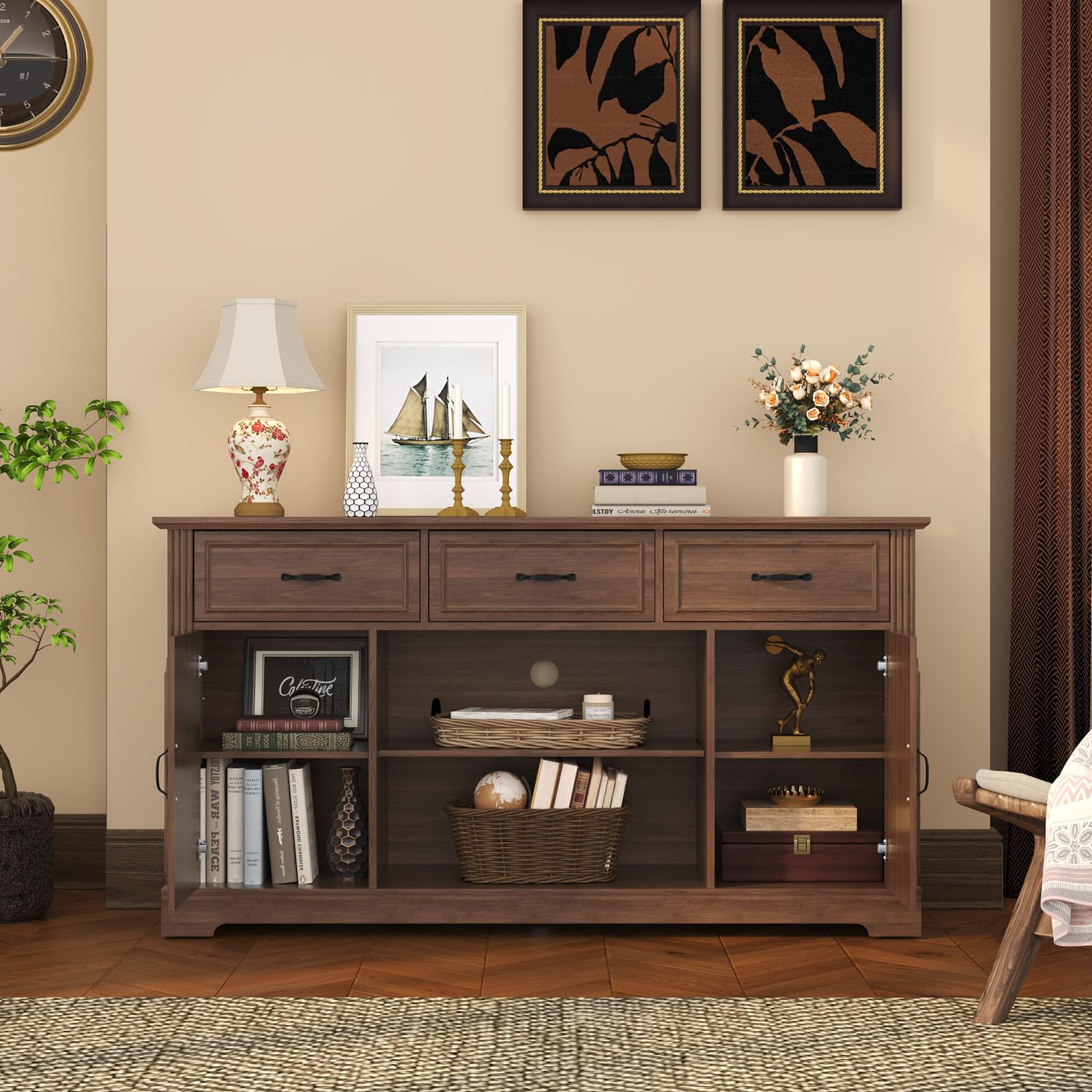 Mid-Century TV Stand with Storage for TVs up to 65"