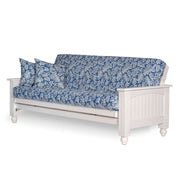 Nirvana Futons Cottage Futon Frame, Queen Size, Satin White Finish, Solid Wood Construction, Coastal Furniture